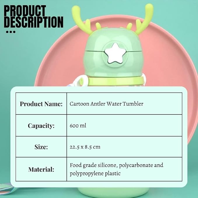 Sipper Water Bottle With Cartoon Designs for Kids and Toddlers, (BPA Free) - Image 8