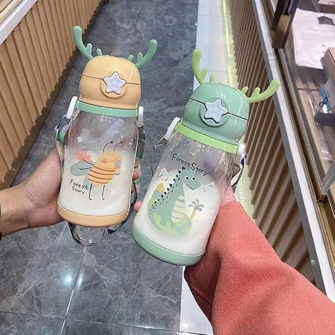 Sipper Water Bottle With Cartoon Designs for Kids and Toddlers, (BPA Free) - Image 3